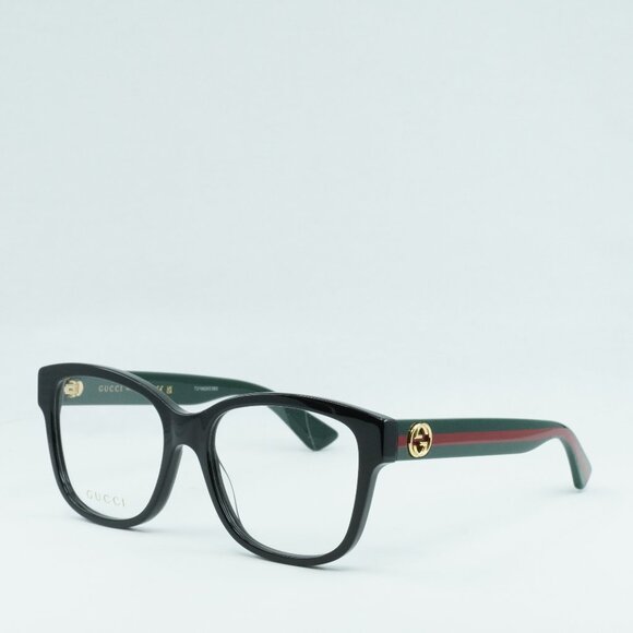 🕶️ New Gucci GG0038ON 011 Eyeglasses - Black/Green Frame 54mm - Picture 1 of 10
